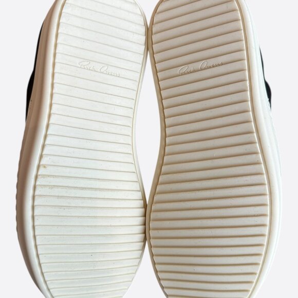 Rick Owens Black & White Leather Women's Low Top Sneakers - Picture 7 of 7